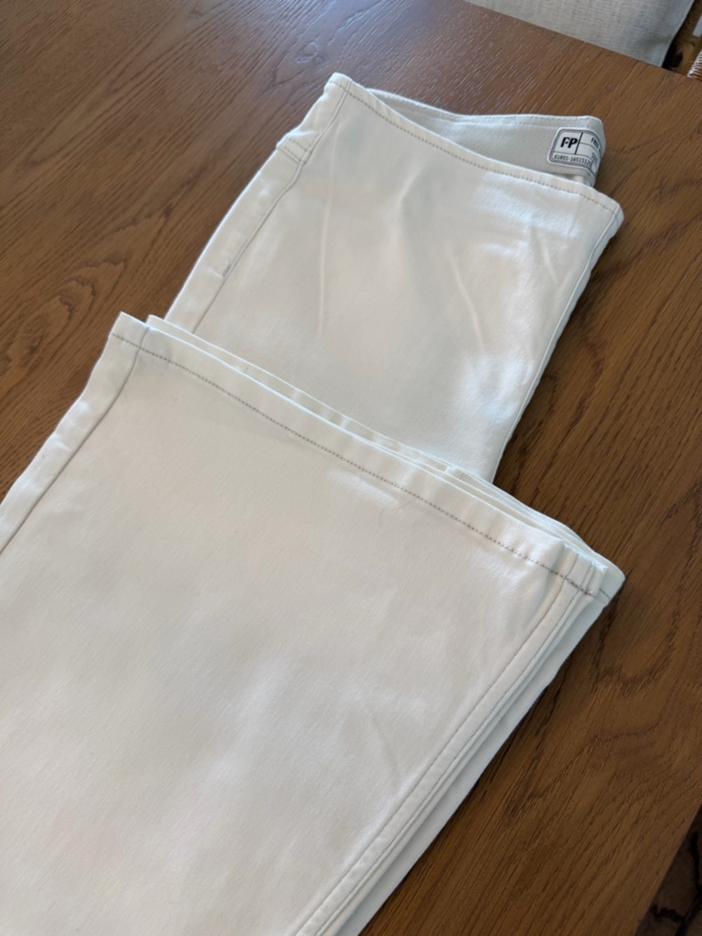 Free People White Wide Leg Flare Jeans